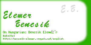 elemer bencsik business card